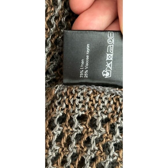 Farmers Market ICELAND Lightweight Knit Open-Weave Sweater With Ribbed Hem Cuffs - Picture 9 of 10